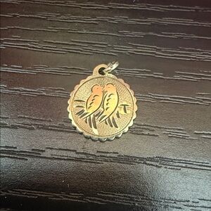 Gold Toned 2 Dove Necklace Pendant 1mm
